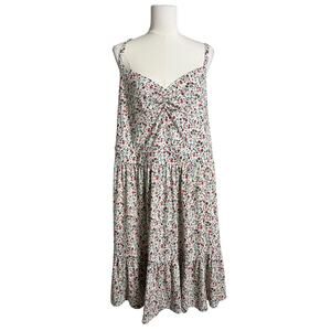 Torrid Floral Sundress Womens 4X Plus Multicolor Sweetheart Tie Back Midi Boho